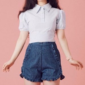 Whimsy Samantha Pleet Floweret Ruffle Shorts XS/S